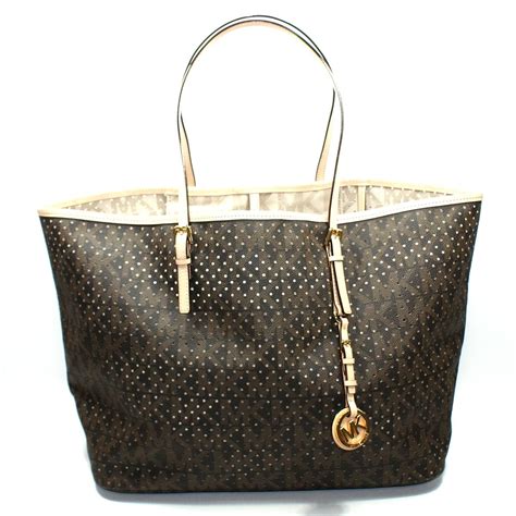 michael kors perforated jet set|Michael Kors jet set sale.